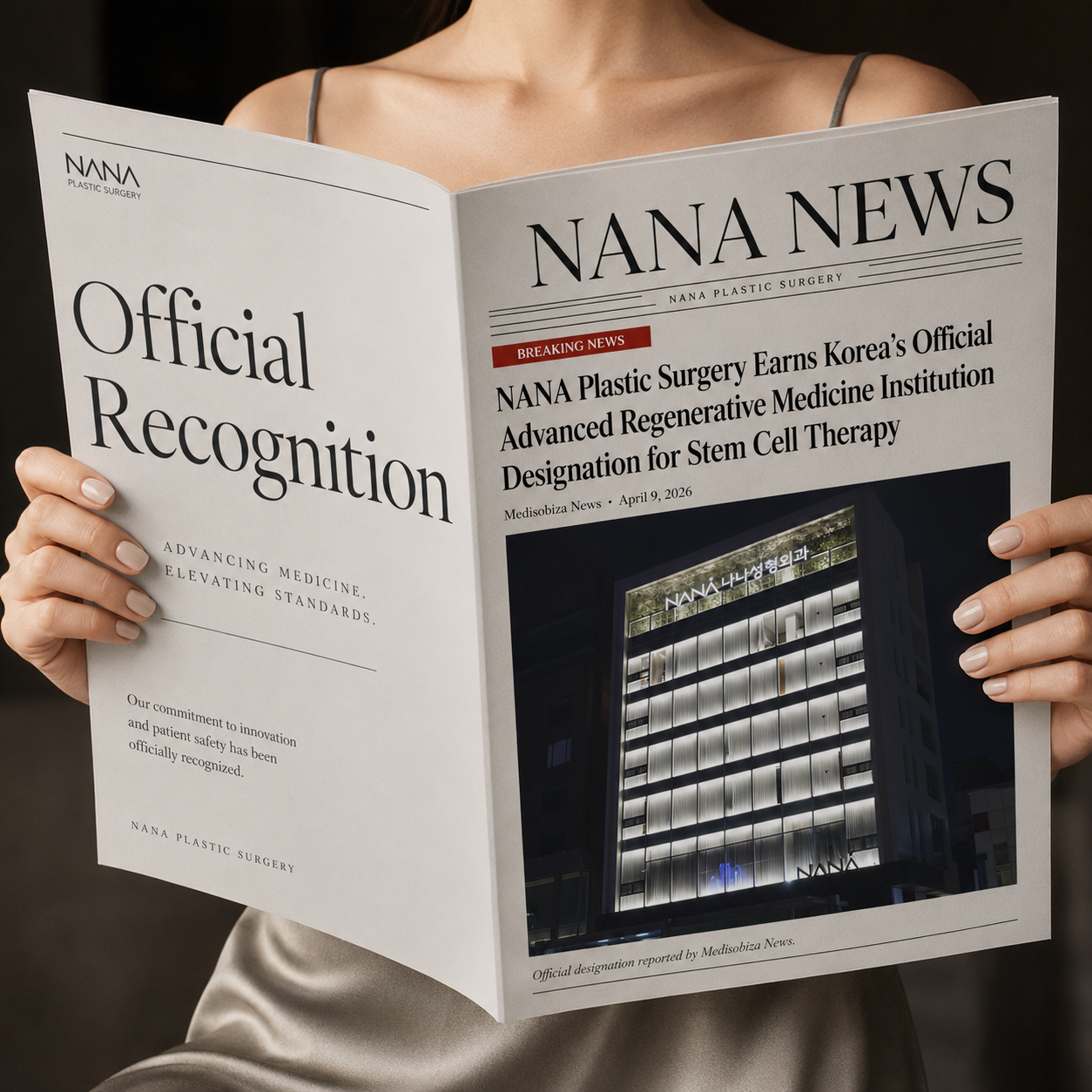 NANA Plastic Surgery stem cell therapy in Korea — Advanced Regenerative Medicine Institution designation, Gangnam Seoul