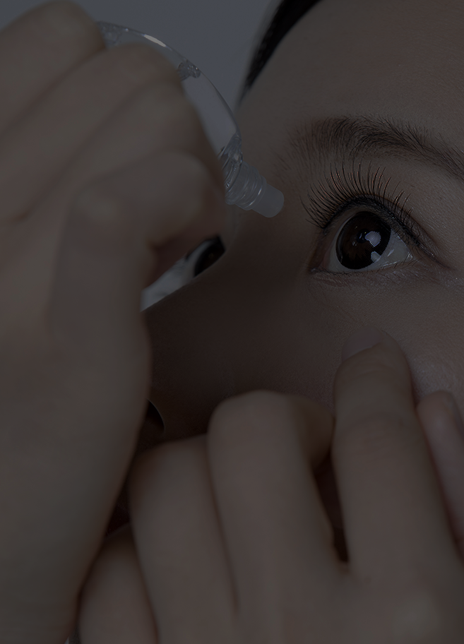 Eye surgery post-op mobile: scar care with ointment and drops