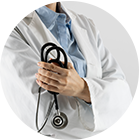 Breast disease specialist examination at NANA checking implant integrity shape and inflammation