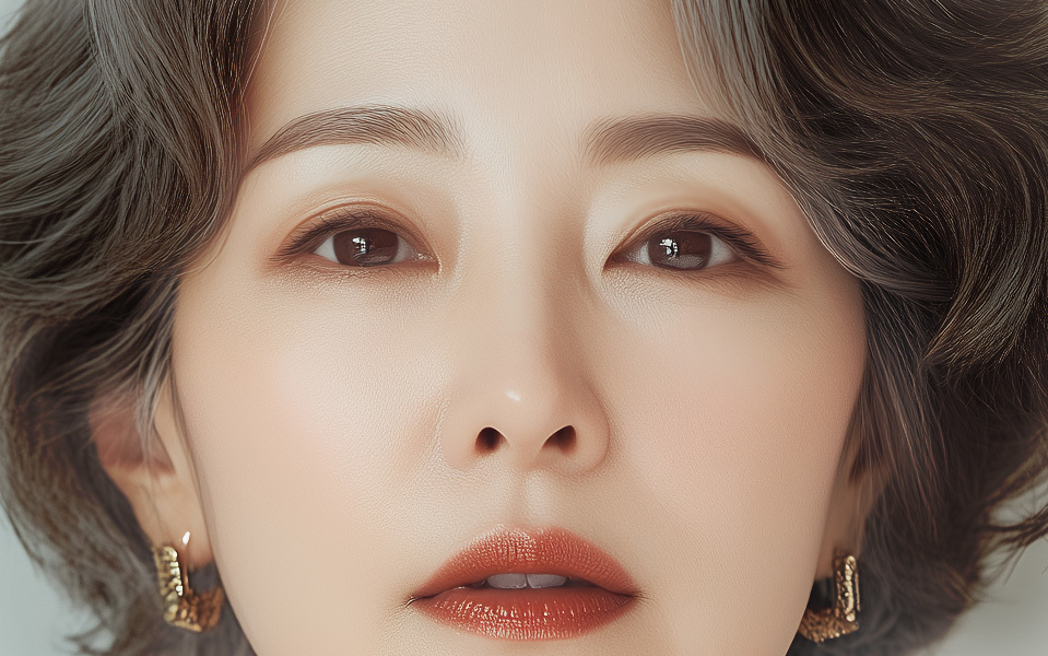 Before and after brow lift surgery to correct sagging eyelids naturally at NANA Plastic Surgery Korea